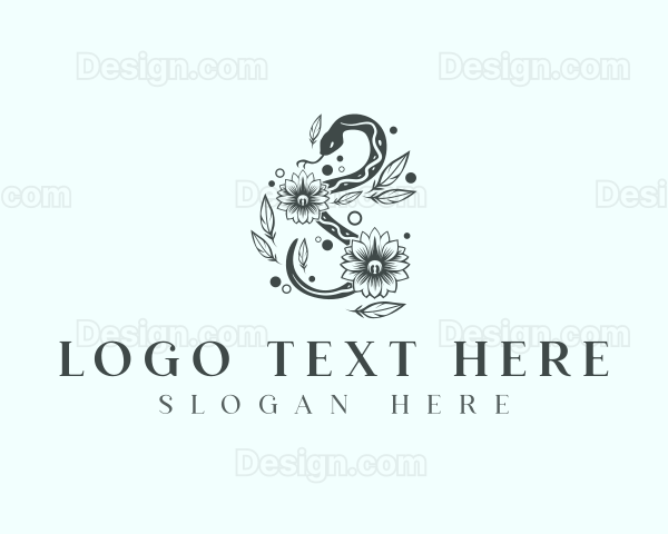 Flower Snake Boho Logo