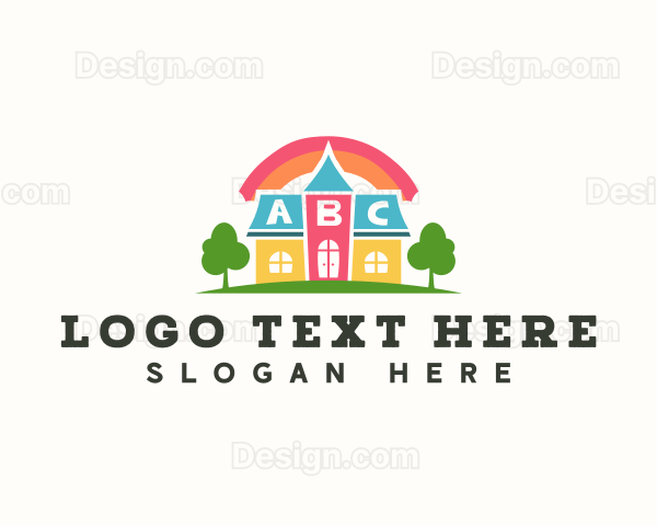 Kindergarten Preschool Childcare Logo