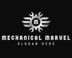 Wrench Wings Mechanical logo design