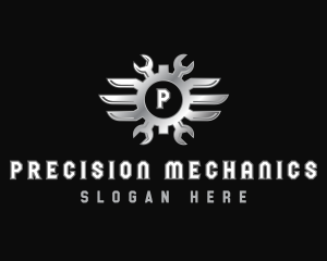 Wrench Wings Mechanical logo design