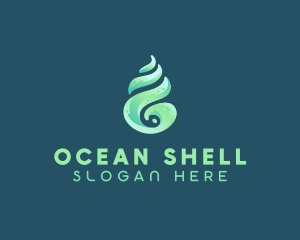 Abstract Water Droplet Shell logo design