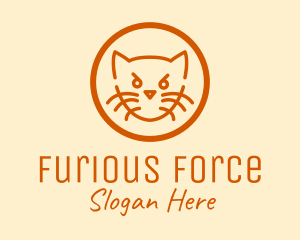 Angry Orange Cat  logo design