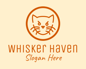 Angry Orange Cat  logo design