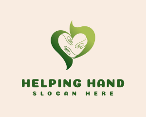 Organic Heart Hand logo design