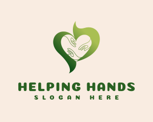 Organic Heart Hand logo design