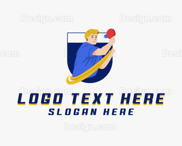 Table Tennis Player Logo