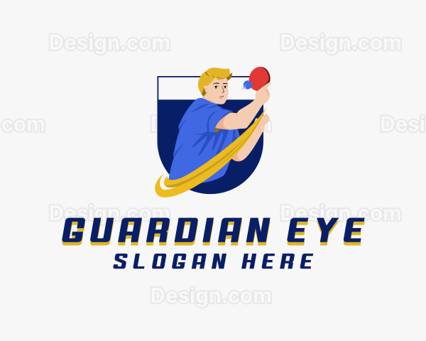 Table Tennis Player Logo