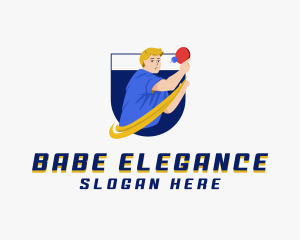 Table Tennis Player Logo