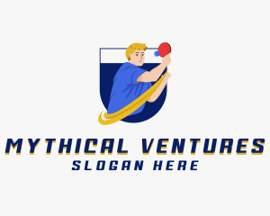 Table Tennis Player Logo