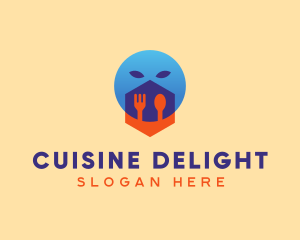 Food House Face logo design