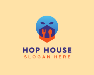 Food House Face logo design