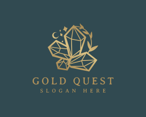 Gold Gemstone Jewelry logo design