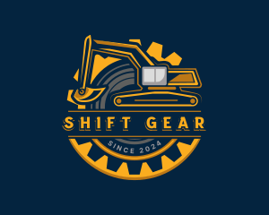 Gear Excavator Construction logo design