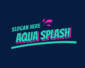 Neon Splash Wordmark logo design