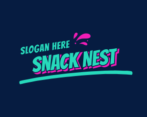 Neon Splash Wordmark logo design