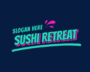 Neon Splash Wordmark logo design