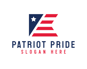 Patriotic American Flag logo design