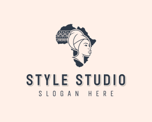 Tribal Woman Hairdresser logo