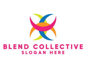 Colorful Crescent Shape logo