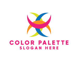 Colorful Crescent Shape logo design