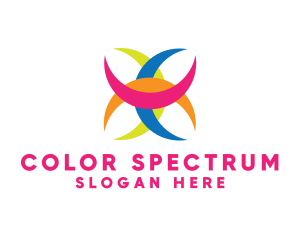 Colorful Crescent Shape logo design