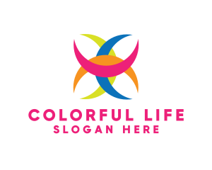 Colorful Crescent Shape logo design