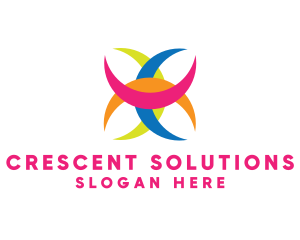 Colorful Crescent Shape logo