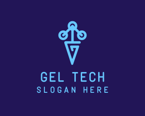 Blue Tech Letter G logo design