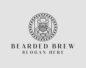 Coffee Cup Beard Man logo design