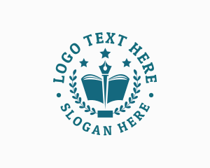 Literacy - Quill Pen Book logo design
