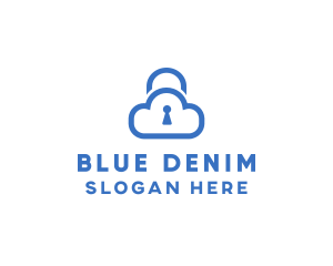 Blue Safe Cloud logo design