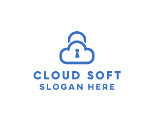 Blue Safe Cloud logo design