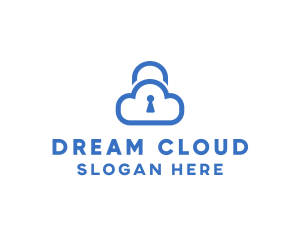 Blue Safe Cloud logo design