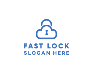 Blue Safe Cloud logo design