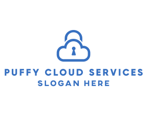 Blue Safe Cloud logo design