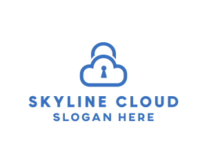 Blue Safe Cloud logo design