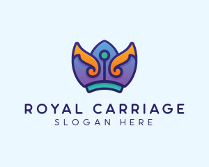 Royal Purple Crown Headdress logo design