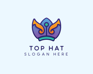 Royal Purple Crown Headdress logo design