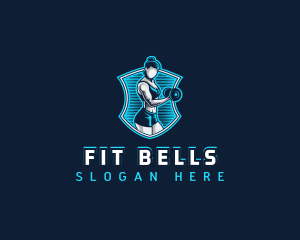 Fitness Workout Dumbbell logo design