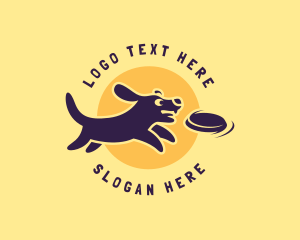 Cute Dog Frisbee  logo