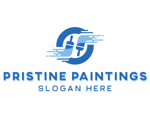 Paint Brush Circle logo design