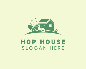 House Lawn Mower Landscaping logo design