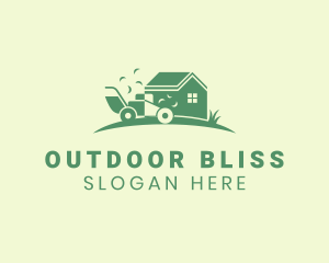 House Lawn Mower Landscaping logo design