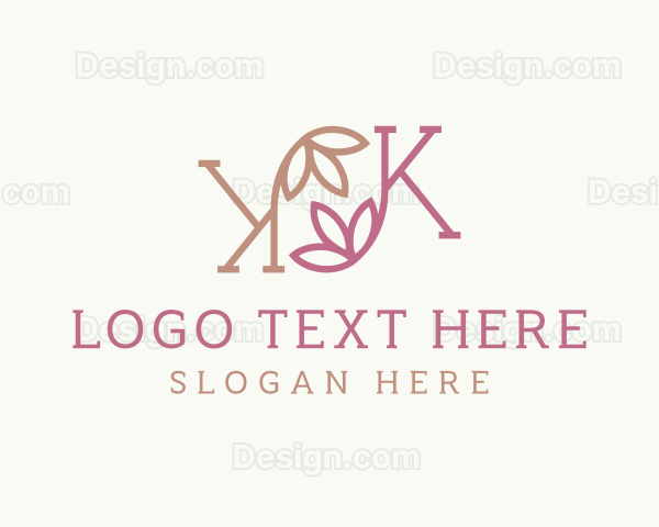 Beauty Flower Boutique Letter K Logo