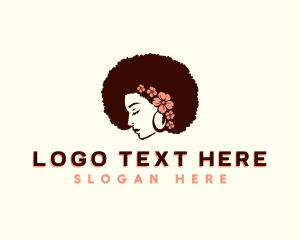 Flower Afro Woman logo