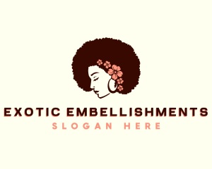 Flower Afro Woman logo design