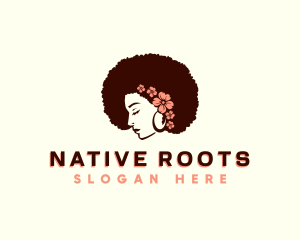 Flower Afro Woman logo design