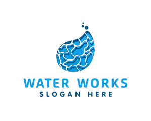 Ocean Water Droplet logo design