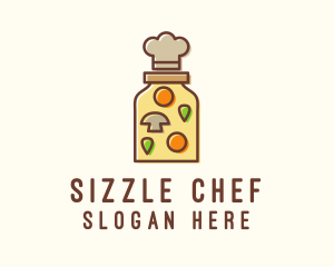 Food Jar Chef Hat logo design