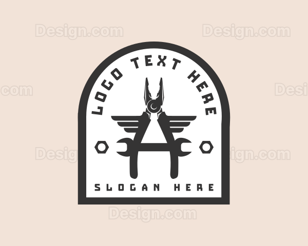 Mechanic Pliers Wrench Logo